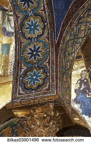 "Column with Byzantine mosaics, La Martorana Church from the Norman period, Palermo, Sicily, Italy, Europe" View Large Photo Image Stock Photograph - "Column with Byzantine mosaics, La Martorana Church from the Norman period, Palermo, Sicily, Italy, Europe". Fotosearch