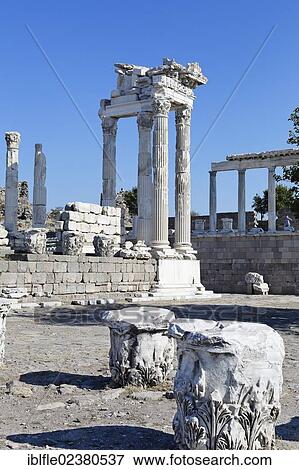 "Columns and ruins of the Temple of Trajan, Trajaneum, Pergamon, Pergamum,, Bergama, Izmir, western Turkey, Turkey, Asia" View Large Photo Image Stock Photo - "Columns and ruins of the Temple of Trajan, Trajaneum, Pergamon, Pergamum,, Bergama, Izmir, western Turkey, Turkey, Asia". Fotosearch