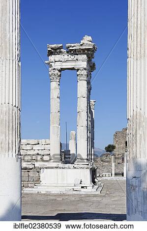 "Columns and ruins of the Temple of Trajan, Trajaneum, Pergamon, Pergamum,, Bergama, Izmir, western Turkey, Turkey, Asia" View Large Photo Image Stock Photo - "Columns and ruins of the Temple of Trajan, Trajaneum, Pergamon, Pergamum,, Bergama, Izmir, western Turkey, Turkey, Asia". Fotosearch