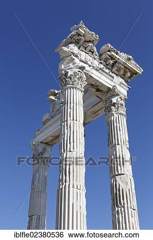 "Columns and ruins of the Temple of Trajan, Trajaneum, Pergamon, Pergamum,, Bergama, Izmir, western Turkey, Turkey, Asia" View Large Photo Image Stock Photograph - "Columns and ruins of the Temple of Trajan, Trajaneum, Pergamon, Pergamum,, Bergama, Izmir, western Turkey, Turkey, Asia". Fotosearch