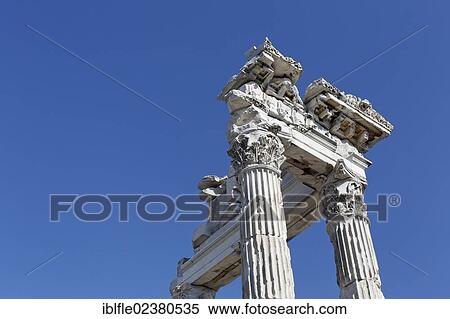 "Columns and ruins of the Temple of Trajan, Trajaneum, Pergamon, Pergamum,, Bergama, Izmir, western Turkey, Turkey, Asia" View Large Photo Image Stock Photography - "Columns and ruins of the Temple of Trajan, Trajaneum, Pergamon, Pergamum,, Bergama, Izmir, western Turkey, Turkey, Asia". Fotosearch