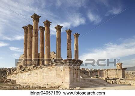 "Columns, Artemis Temple, built in the 2nd century AD, ancient Roman city of Jerash, part of the Decapolis, Jerash, Jerash Governorate, Jordan, Asia" View Large Photo Image Stock Photo - "Columns, Artemis Temple, built in the 2nd century AD, ancient Roman city of Jerash, part of the Decapolis, Jerash, Jerash Governorate, Jordan, Asia". Fotosearch
