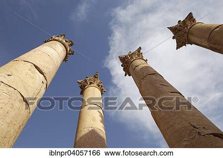 "Columns, Artemis Temple, built in the 2nd century AD, ancient Roman city of Jerash, part of the Decapolis, Jerash, Jerash Governorate, Jordan, Asia" View Large Photo Image Stock Photograph - "Columns, Artemis Temple, built in the 2nd century AD, ancient Roman city of Jerash, part of the Decapolis, Jerash, Jerash Governorate, Jordan, Asia". Fotosearch