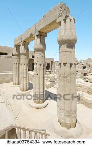 Picture - "Columns, Karnak Temple Complex, UNESCO World Heritage site, Thebes, Luxor, Luxor Governorate, Egypt, Africa". Fotosearch