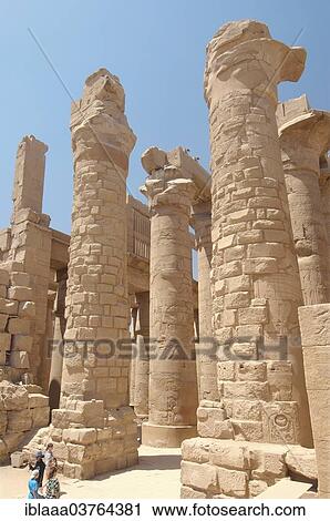 Stock Image - "Columns, Karnak Temple Complex, UNESCO World Heritage site, Thebes, Luxor, Luxor Governorate, Egypt, Africa". Fotosearch