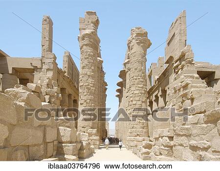 Stock Photograph - "Columns, Karnak Temple Complex, UNESCO World Heritage site, Thebes, Luxor, Luxor Governorate, Egypt, Africa". Fotosearch