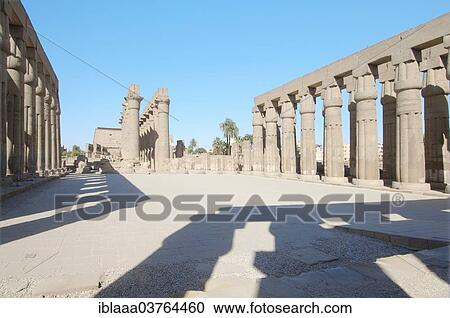 Stock Image - "Columns, Luxor Temple, UNESCO World Heritage site, Thebes, Luxor, Luxor Governorate, Egypt, Africa". Fotosearch