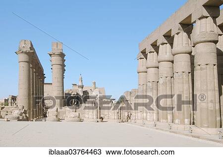Stock Image - "Columns, Luxor Temple, UNESCO World Heritage site, Thebes, Luxor, Luxor Governorate, Egypt, Africa". Fotosearch