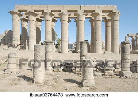 Stock Image - "Columns, Luxor Temple, UNESCO World Heritage site, Thebes, Luxor, Luxor Governorate, Egypt, Africa". Fotosearch