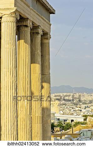 Columns of the Erechtheion temple, looking over the city of Athens, Acropolis, Athens, Greece, Europe View Large Photo Image Stock Image - Columns of the Erechtheion temple, looking over the city of Athens, Acropolis, Athens, Greece, Europe. Fotosearch