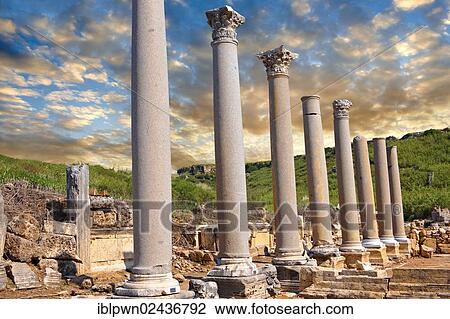 "Columns of the Roman Agora of Perge, Perga, archaeological site, Turkey, Asia" View Large Photo Image Stock Image - "Columns of the Roman Agora of Perge, Perga, archaeological site, Turkey, Asia". Fotosearch