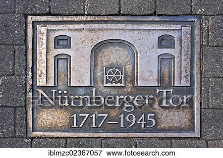 "Commemorative plaque at the Nuremberg city gate, 1717-1945, Nuernberger Strasse street, Erlangen, Middle Franconia, Bavaria, Germany, Europe" View Large Photo Image Stock Photo - "Commemorative plaque at the Nuremberg city gate, 1717-1945, Nuernberger Strasse street, Erlangen, Middle Franconia, Bavaria, Germany, Europe". Fotosearch