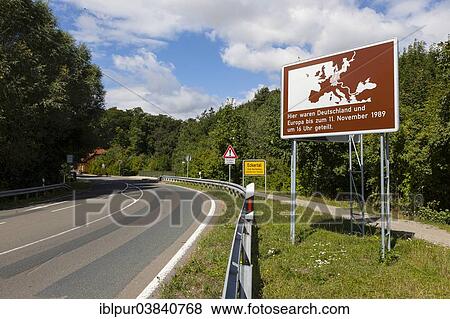 Stock Photo - "Commemorative sign on the inner German border between Stapelburg and Eckertal, Saxony-Anhalt, Germany, Europe". Fotosearch