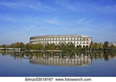 "Complete view of the former unfinished Congress Hall of the NSDAP 1933-1945, Dutzendteich pond at the front, Documentation Centre, Nazi Party Rally Grounds, Nuremberg, Middle Franconia, Bavaria, Germany, Europe" View Large Photo Image Stock Photo - "Complete view of the former unfinished Congress Hall of the NSDAP 1933-1945, Dutzendteich pond at the front, Documentation Centre, Nazi Party Rally Grounds, Nuremberg, Middle Franconia, Bavaria, Germany, Europe". Fotosearch