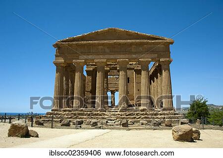 Stock Photograph - "Concordia Temple, Valley of the Temples, Agrigento, Sicily, Italy, Europe". Fotosearch