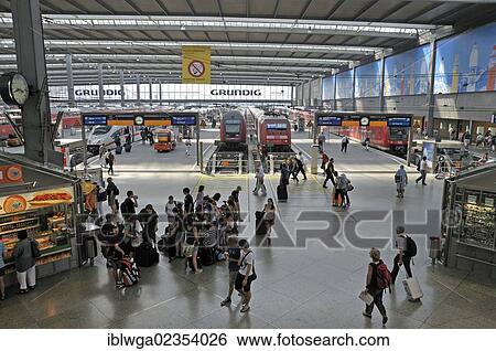"Concourse, Central Railway Station in Munich, Upper Bavaria, Bavaria, Germany, Europe" View Large Photo Image Stock Photograph - "Concourse, Central Railway Station in Munich, Upper Bavaria, Bavaria, Germany, Europe". Fotosearch