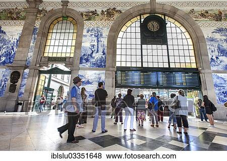 Stock Photo - "Concourse, Sao Bento Railway Station, Porto, District of Porto, Portugal, Europe". Fotosearch