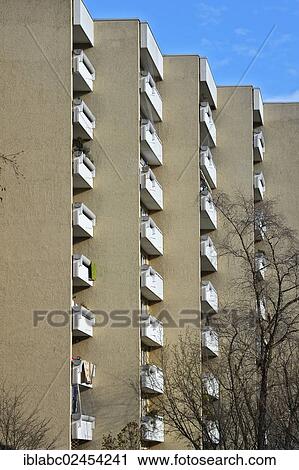 "Concrete balconies of a high-rise residential apartment building from the seventies in the satellite city of Neuperlach, Munich, Bavaria, Germany, Europe" View Large Photo Image Stock Image - "Concrete balconies of a high-rise residential apartment building from the seventies in the satellite city of Neuperlach, Munich, Bavaria, Germany, Europe". Fotosearch
