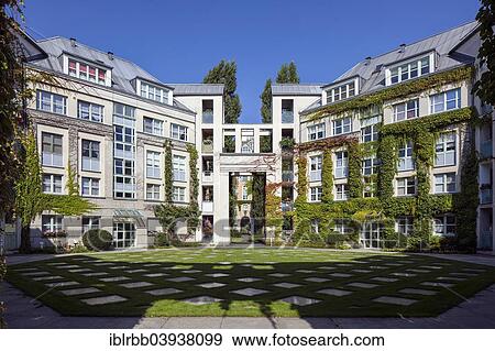 Stock Photo - "Condominiums at Tegeler Hafen, postmodernism, International Building Exhibition Berlin 1984-1987, Tegel, Berlin, Germany, Europe". Fotosearch