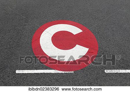 Stock Photograph - "Congestion charge sign on the road, London, England, United Kingdom, Europe". Fotosearch