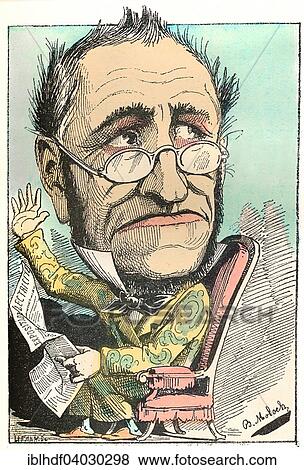 Stock Photo - "Conservatism personified as Pamphile-Benoit Conservateur, political caricature, 1882, by Alphonse Hector Colomb pseudonym B. Moloch, a French caricaturist". Fotosearch