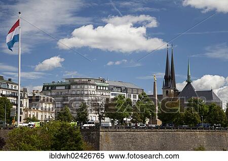 "Constitution Square and Cathedral of Our Lady, City of Luxembourg, Luxembourg, Europe, PublicGround, Europe" View Large Photo Image Stock Photography - "Constitution Square and Cathedral of Our Lady, City of Luxembourg, Luxembourg, Europe, PublicGround, Europe". Fotosearch