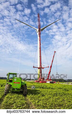 "Construction of a wind turbine, Werl, North Rhine-Westphalia, Germany, Europe" View Large Photo Image Picture - "Construction of a wind turbine, Werl, North Rhine-Westphalia, Germany, Europe". Fotosearch