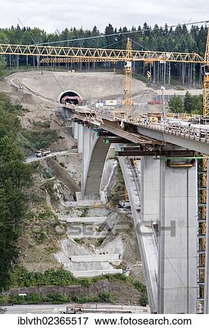 "Construction of new ICE railway line, section Ebensfeld - Erfurt, Dunkeltalbruecke bridge, Tunnel Rehberg, Thuringia, Germany, Europe" View Large Photo Image Stock Photo - "Construction of new ICE railway line, section Ebensfeld - Erfurt, Dunkeltalbruecke bridge, Tunnel Rehberg, Thuringia, Germany, Europe". Fotosearch