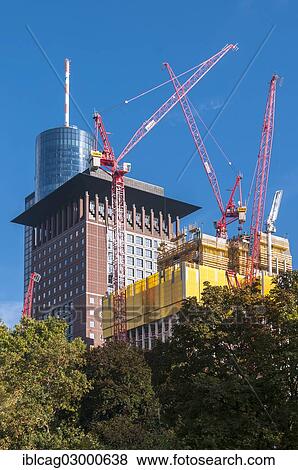 Stock Photo - "Construction site of Taunus Tower in Frankfurt am Main, Hesse, Germany, Europe, PublicGround, city centre, Frankfurt am Main, Hesse, Germany, Europe". Fotosearch