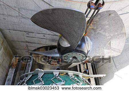 "Construction site of the new hydropower plant in Rheinfelden, shaft 3, positioning the impeller, 6. 5 metres in diameter and weighing 40 tons, Rheinfelden - Ost, Rheinfelden - Baden, Baden-Wurttemberg, Germany, Europe" View Large Photo Image Stock Image - "Construction site of the new hydropower plant in Rheinfelden, shaft 3, positioning the impeller, 6. 5 metres in diameter and weighing 40 tons, Rheinfelden - Ost, Rheinfelden - Baden, Baden-Wurttemberg, Germany, Europe". Fotosearch