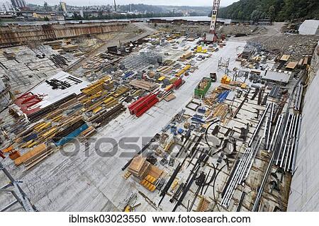 "Construction site of the new hydropower plant in Rheinfelden, headwater inlet platform, Rheinfelden - Ost, Rheinfelden - Baden, Baden-Wurttemberg, Germany, Europe" View Large Photo Image Stock Image - "Construction site of the new hydropower plant in Rheinfelden, headwater inlet platform, Rheinfelden - Ost, Rheinfelden - Baden, Baden-Wurttemberg, Germany, Europe". Fotosearch