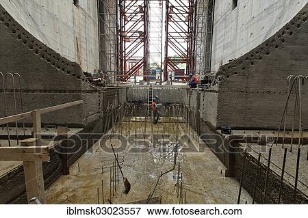 "Construction site of the new hydropower plant in Rheinfelden, turbine chamber, chamber 3, concreting work, Rheinfelden - Ost, Rheinfelden - Baden, Baden-Wurttemberg, Germany, Europe" View Large Photo Image Stock Photo - "Construction site of the new hydropower plant in Rheinfelden, turbine chamber, chamber 3, concreting work, Rheinfelden - Ost, Rheinfelden - Baden, Baden-Wurttemberg, Germany, Europe". Fotosearch