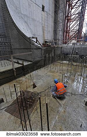 "Construction site of the new hydropower plant in Rheinfelden, turbine chamber, chamber 3, concreting work, Rheinfelden - Ost, Rheinfelden - Baden, Baden-Wurttemberg, Germany, Europe" View Large Photo Image Stock Photo - "Construction site of the new hydropower plant in Rheinfelden, turbine chamber, chamber 3, concreting work, Rheinfelden - Ost, Rheinfelden - Baden, Baden-Wurttemberg, Germany, Europe". Fotosearch