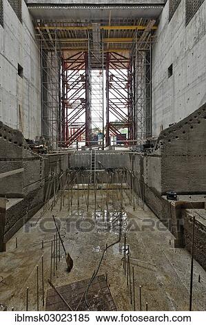 "Construction site of the new hydropower plant in Rheinfelden, turbine chamber, chamber 3, concreting work, Rheinfelden - Ost, Rheinfelden - Baden, Baden-Wurttemberg, Germany, Europe" View Large Photo Image Stock Photography - "Construction site of the new hydropower plant in Rheinfelden, turbine chamber, chamber 3, concreting work, Rheinfelden - Ost, Rheinfelden - Baden, Baden-Wurttemberg, Germany, Europe". Fotosearch