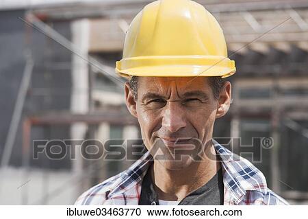"Construction worker on a construction site, portrait, Mannheim, Baden-Wurttemberg, Germany, Europe" View Large Photo Image Stock Image - "Construction worker on a construction site, portrait, Mannheim, Baden-Wurttemberg, Germany, Europe". Fotosearch