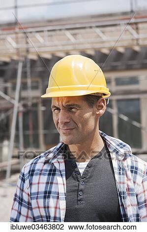 "Construction worker on a construction site, portrait, Mannheim, Baden-Wurttemberg, Germany, Europe" View Large Photo Image Stock Image - "Construction worker on a construction site, portrait, Mannheim, Baden-Wurttemberg, Germany, Europe". Fotosearch