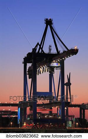 "Container bridge, gantry crane, Container Terminal Altenwerder, container port, Port of Hamburg, Hamburg, Germany, Europe" View Large Photo Image Stock Image - "Container bridge, gantry crane, Container Terminal Altenwerder, container port, Port of Hamburg, Hamburg, Germany, Europe". Fotosearch