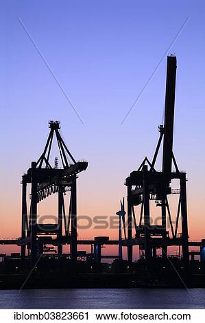 "Container bridges, gantry cranes, Container Terminal Altenwerder, container port, Port of Hamburg, Hamburg, Germany, Europe" View Large Photo Image Stock Image - "Container bridges, gantry cranes, Container Terminal Altenwerder, container port, Port of Hamburg, Hamburg, Germany, Europe". Fotosearch