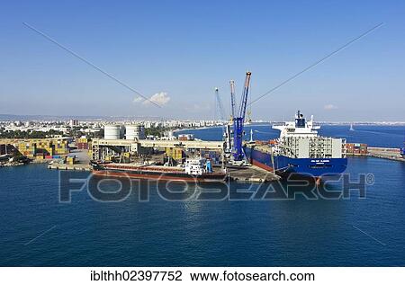 "Container port with a container ship in the port of Antalya, Turkish Riviera, Turkey, Asia Minor, Asia" View Large Photo Image Stock Image - "Container port with a container ship in the port of Antalya, Turkish Riviera, Turkey, Asia Minor, Asia". Fotosearch