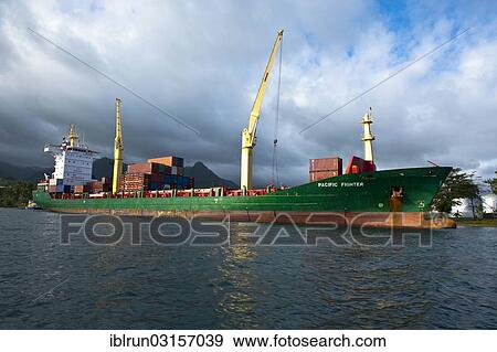 "Container ship in the port, Alotau, Papua New Guinea, Oceania" View Large Photo Image Stock Photo - "Container ship in the port, Alotau, Papua New Guinea, Oceania". Fotosearch