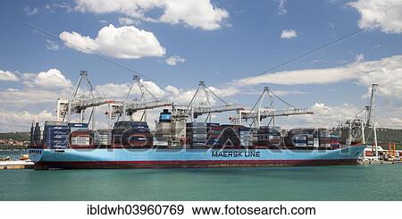 "Container ship in the port, Koper, Adriatic coast, Slovenian Littoral, Istria, Slovenia, Europe" View Large Photo Image Stock Photo - "Container ship in the port, Koper, Adriatic coast, Slovenian Littoral, Istria, Slovenia, Europe". Fotosearch