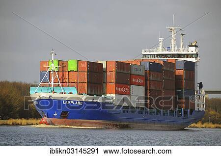 "Container ship on the Kiel Canal, Brunsbuttel, Schleswig-Holstein, Germany, Europe" View Large Photo Image Stock Image - "Container ship on the Kiel Canal, Brunsbuttel, Schleswig-Holstein, Germany, Europe". Fotosearch