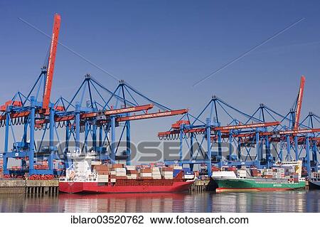 "Container ships and feeder ships at the Container Terminal Altenwerder, Moorburg, Hamburg, Hamburg, Germany, Europe" View Large Photo Image Stock Image - "Container ships and feeder ships at the Container Terminal Altenwerder, Moorburg, Hamburg, Hamburg, Germany, Europe". Fotosearch
