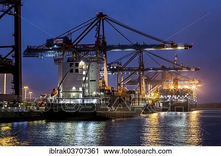"Container ships at the Burchardkai Terminal unloading cargo, Hamburg, Hamburg, Germany, Europe" View Large Photo Image Stock Image - "Container ships at the Burchardkai Terminal unloading cargo, Hamburg, Hamburg, Germany, Europe". Fotosearch