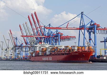 "Container terminal Burchardkai, harbor, Hamburg, Germany, Europe" View Large Photo Image Stock Image - "Container terminal Burchardkai, harbor, Hamburg, Germany, Europe". Fotosearch