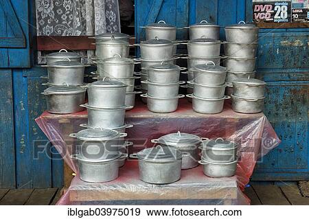 "Cooking pots in a market stall, Maroantsetra, Madagascar, Africa" View Large Photo Image Stock Photo - "Cooking pots in a market stall, Maroantsetra, Madagascar, Africa". Fotosearch