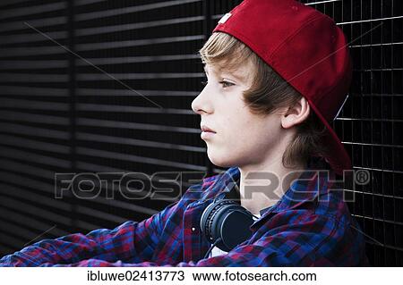 Stock Image - Cool boy, portrait. Fotosearch