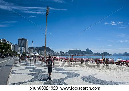 Stock Image - "Copacabana Beach, Rio de Janeiro, Brazil, South America". Fotosearch