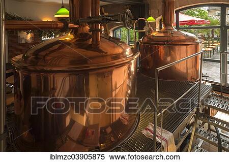 "Copper brew kettles in an inn, Privatbrauerei Steinbach Brau private brewery, Erlangen, Middle Franconia, Bavaria, Germany, Europe" View Large Photo Image Stock Photography - "Copper brew kettles in an inn, Privatbrauerei Steinbach Brau private brewery, Erlangen, Middle Franconia, Bavaria, Germany, Europe". Fotosearch