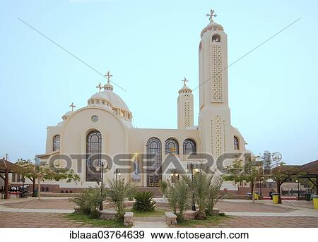 Stock Photo - "Coptic Orthodox Church All Saints who Live in Heavens, El Samaaeyeen, Sharm el-Sheikh, Sinai Peninsula, Egypt, Africa". Fotosearch